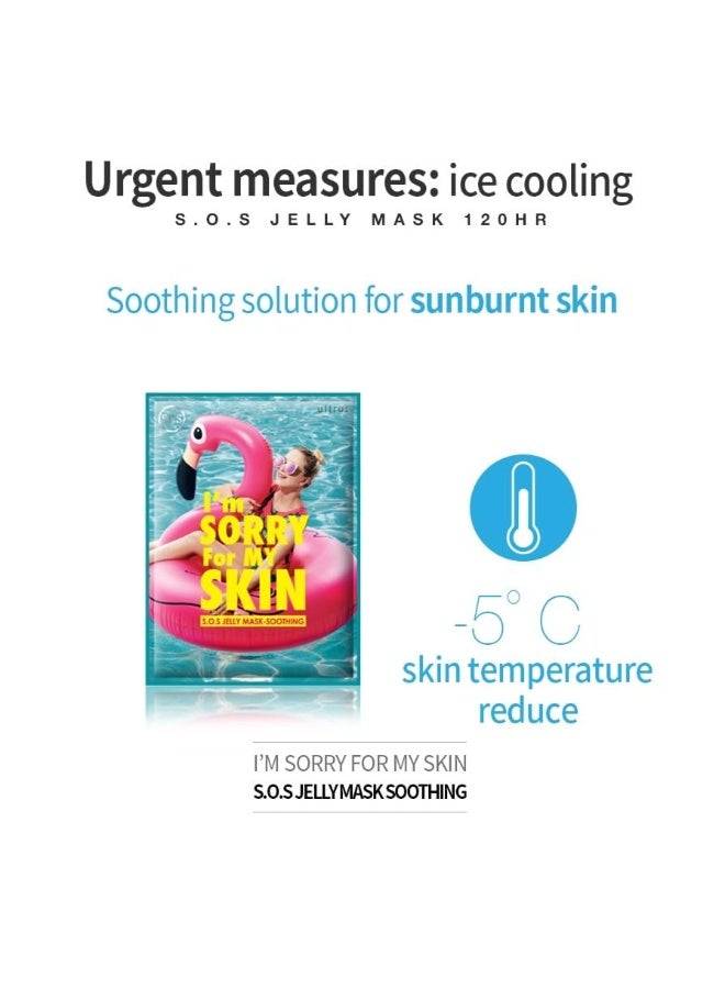 I'M SORRY FOR MY SKIN Jelly Face Mask Korean Skin Care, Hydrating & Calming after Sun Exposed, Self Care Items for Soothing and Sensitive Types, Gifts for Women, Pack of 1 (Cooling SOS Soothing Mask) - Image 3